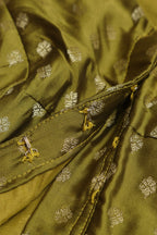 Green Banarasi Silk Small Booti Design Non Padded Blouse - Luxurion World