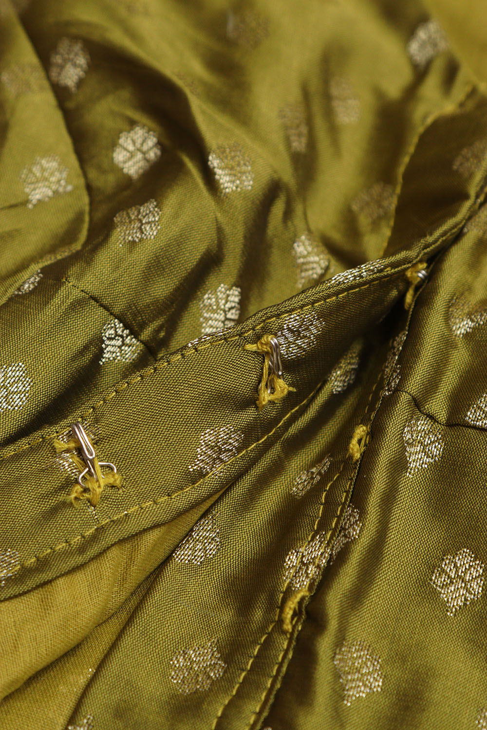 Green Banarasi Silk Small Booti Design Non Padded Blouse - Luxurion World