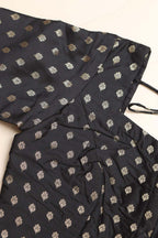 Elegant Black Banarasi Silk Small Booti Design Non Padded Blouse - Luxurion World