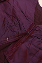 Elegant Purple Plain Silk Non Padded Blouse With Vintage Banarasi Border - Luxurion World