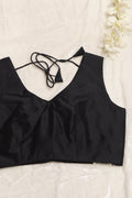 Classic Black Plain Silk Non Padded Blouse - Luxurion World