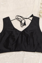Classic Black Plain Silk Non Padded Blouse - Luxurion World