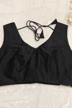 Classic Black Plain Silk Non Padded Blouse - Luxurion World
