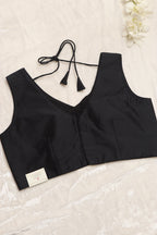Classic Black Plain Silk Non Padded Blouse - Luxurion World