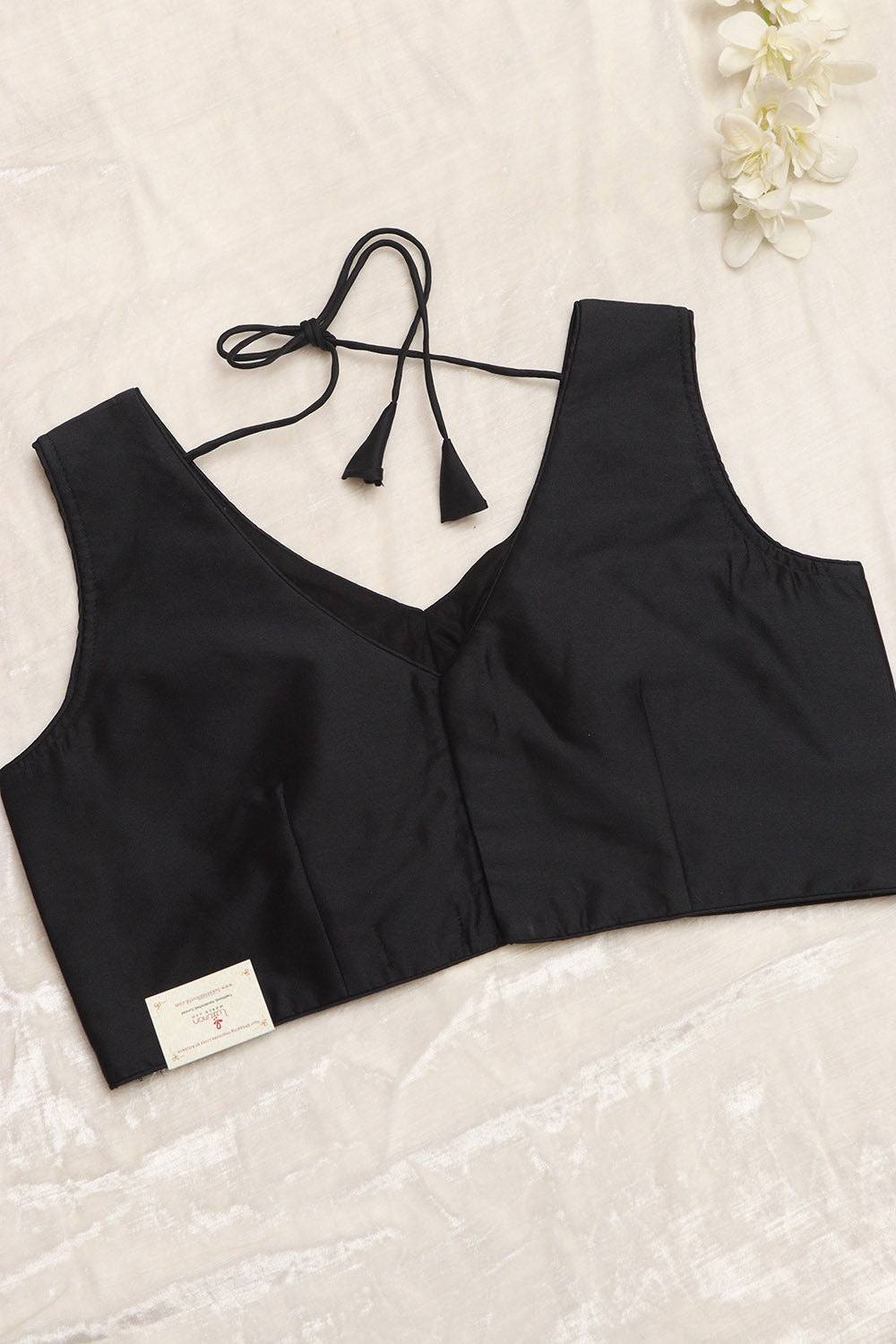 Classic Black Plain Silk Non Padded Blouse - Luxurion World