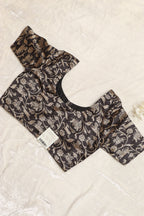 Exquisite Black Shikargah Design Digital Printed Tussar Silk Blouse - Luxurion World