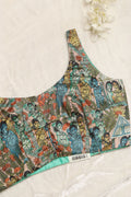 Multicolor Digital Printed Kalamkari Tussar Silk Blouse - Luxurion World