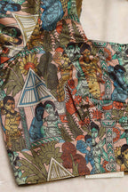 Multicolor Digital Printed Kalamkari Tussar Silk Blouse - Luxurion World