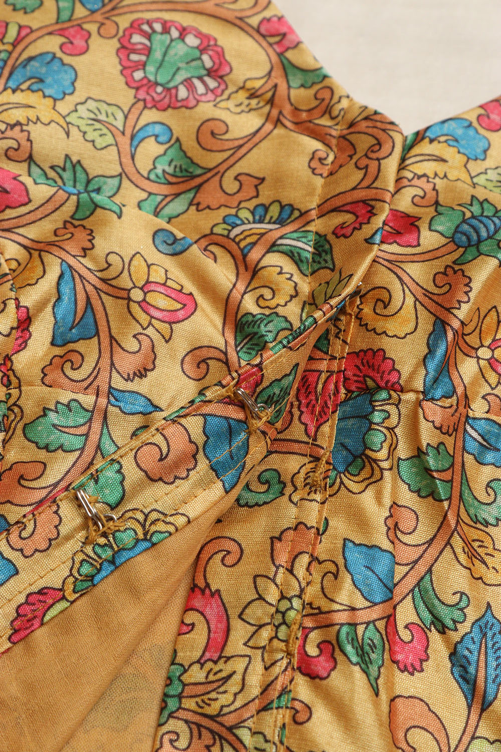 Yellow Kalamkari Tussar Silk Blouse - Luxurion World