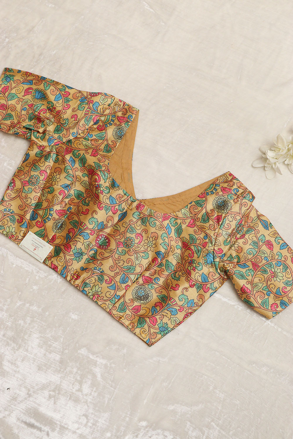 Yellow Kalamkari Tussar Silk Blouse - Luxurion World