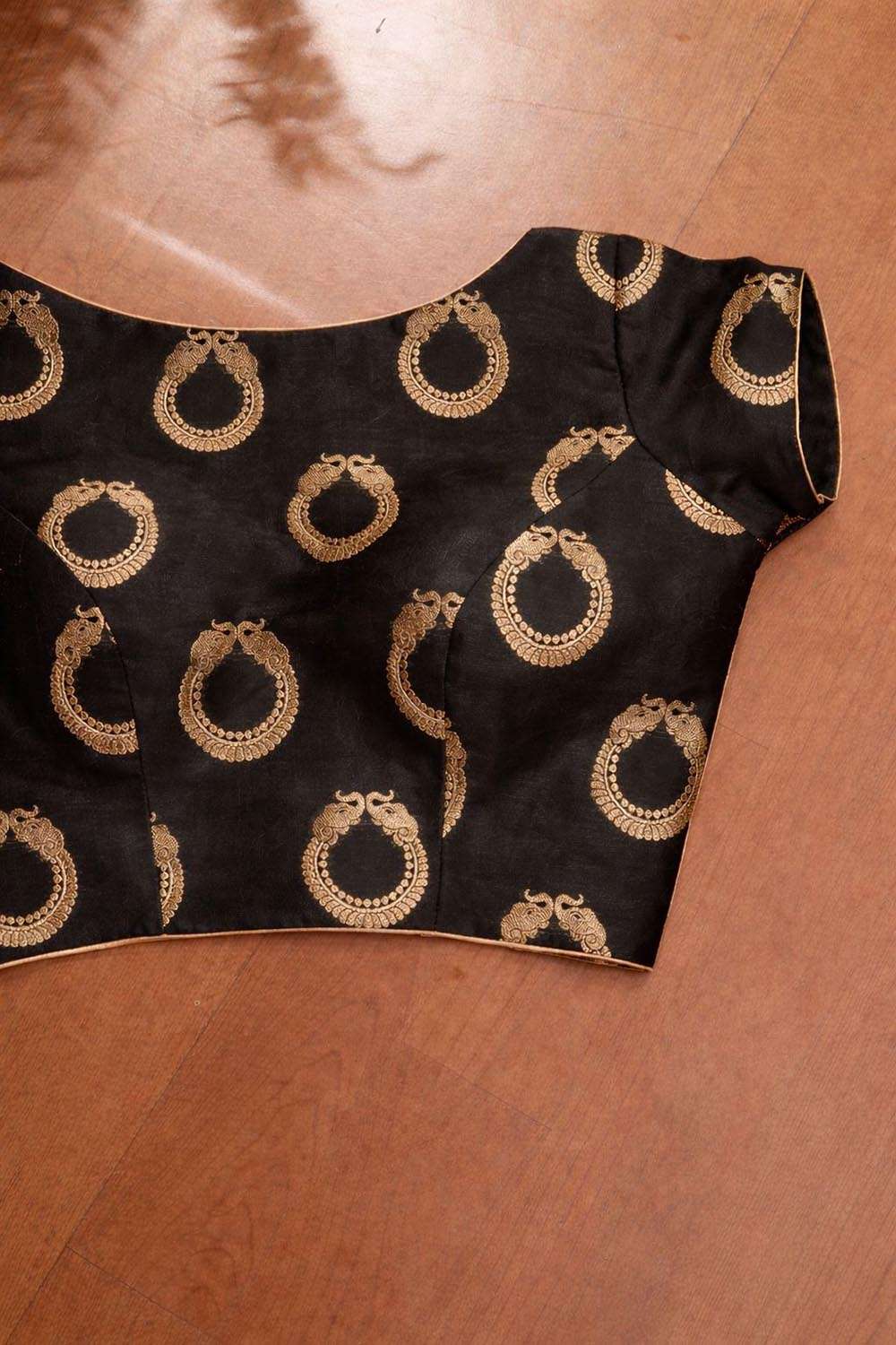 Elegant Black Banarasi Silk Blouse - Luxurion World
