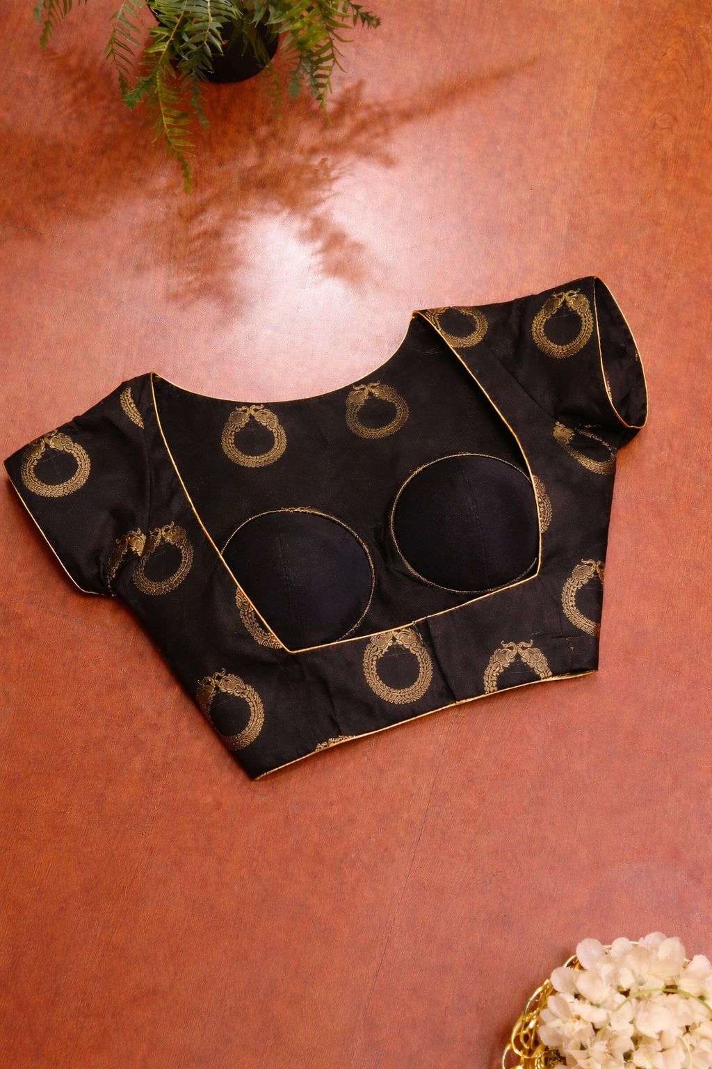 Elegant Black Banarasi Silk Blouse - Luxurion World