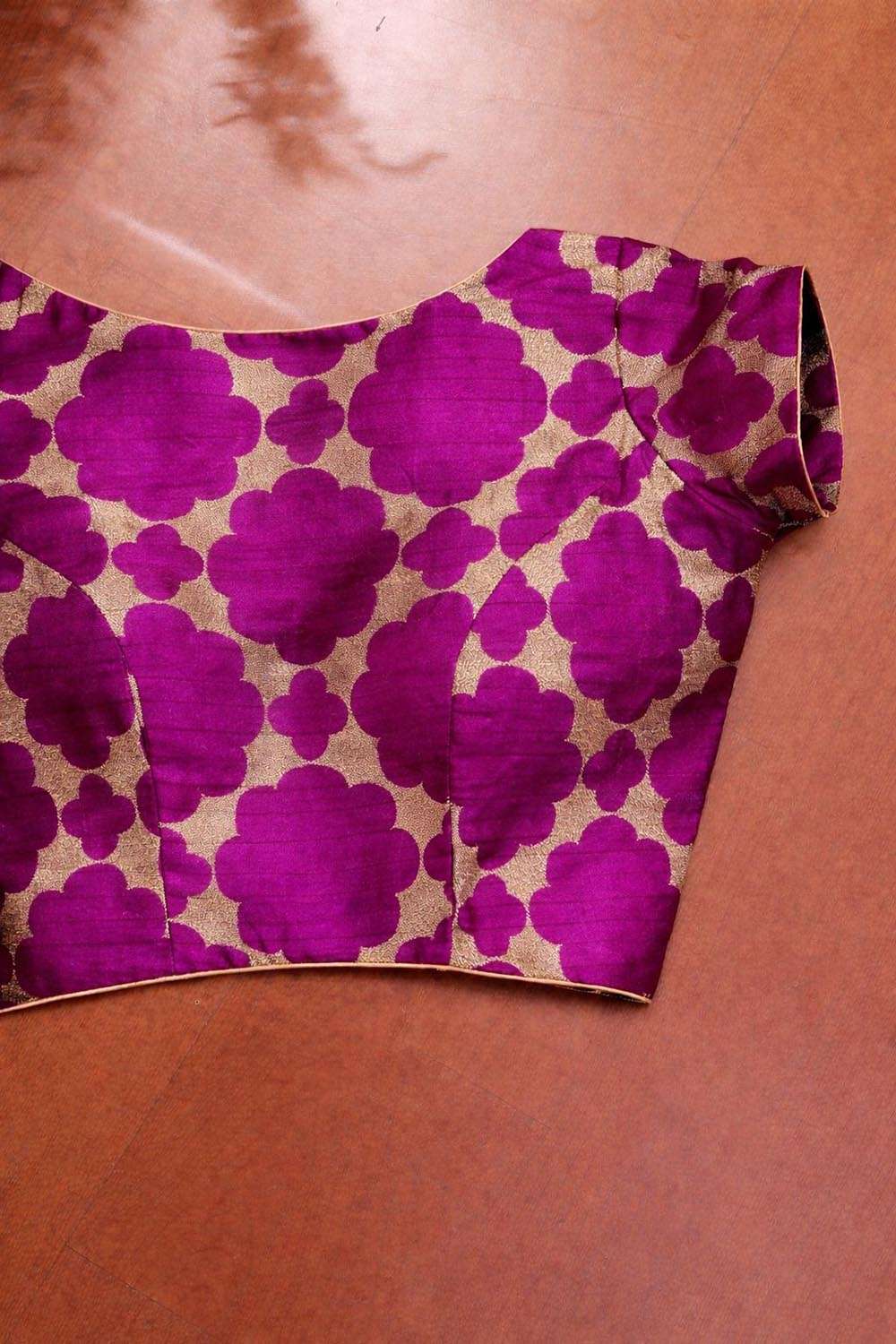 Elegant Purple Banarasi Silk Blouse - Luxurion World