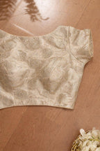 Elegant White Banarasi Silk Blouse - Luxurion World