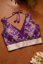 Stunning Purple Banarasi Silk Blouse - Luxurion World