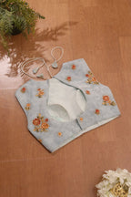 Blue Trendy Embroidered Silk Blouse - Luxurion World