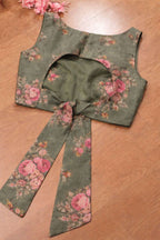 Green Trendy Digital Printed Silk Blouse - Luxurion World