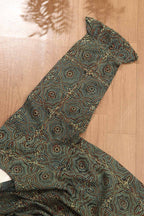 Green Ajrakh Block Printed Cotton Crop Top Stitched Blouse - Luxurion World