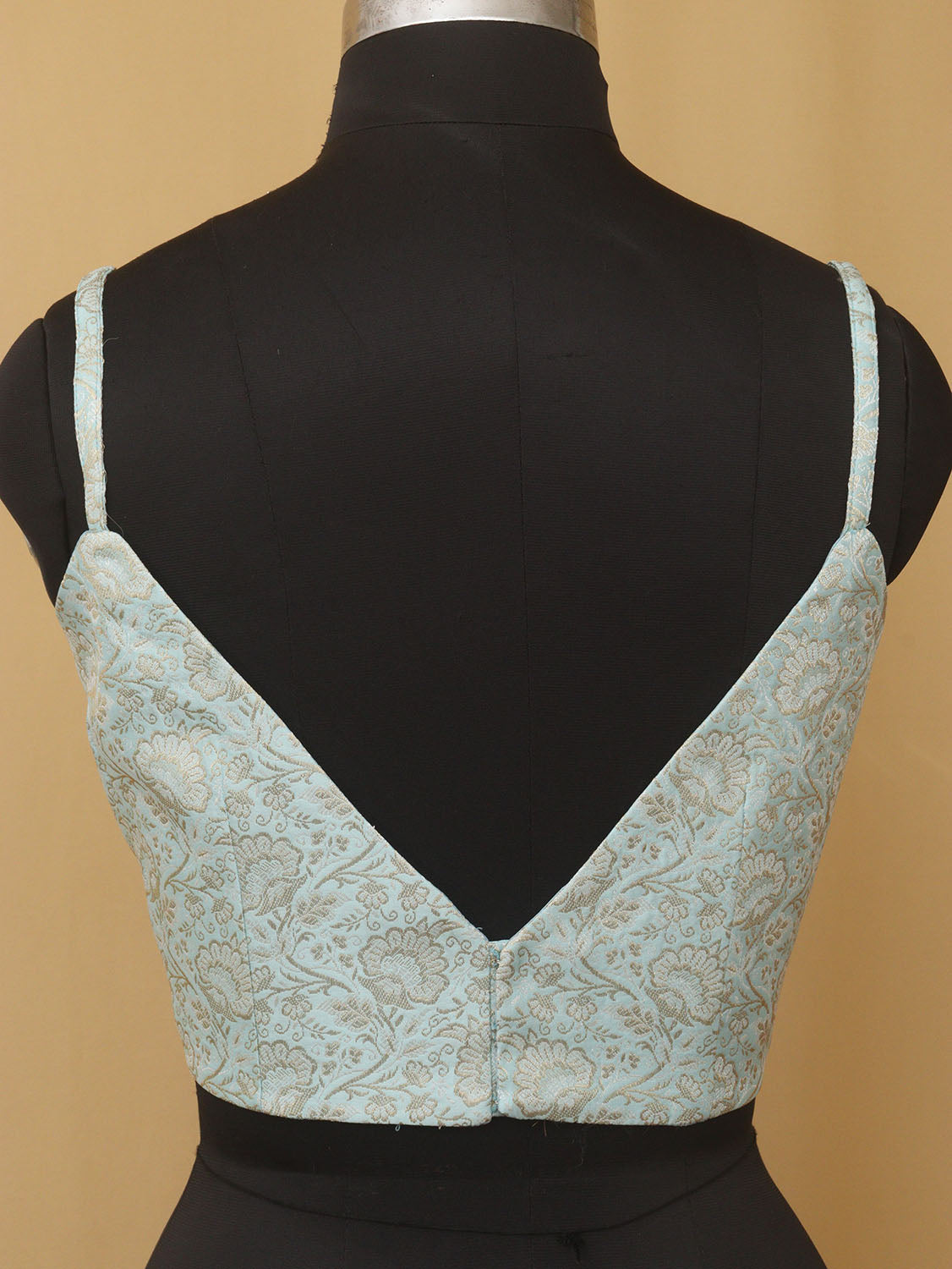Blue Banarasi Silk Singlet Corset Non Padded Blouse - Luxurion World