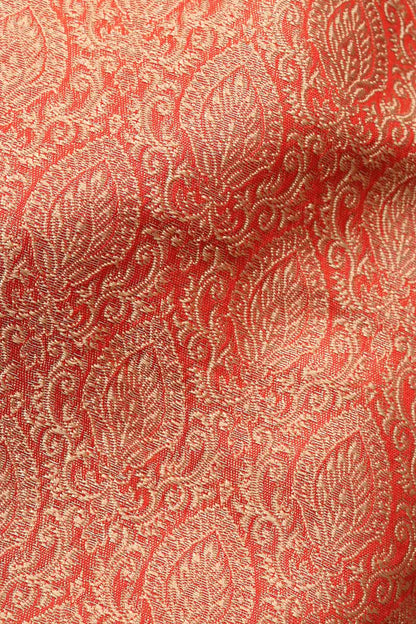 Orange Banarasi Brocade Silk Padded Blouse - Luxurion World