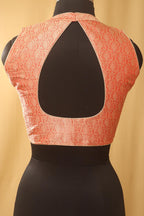 Orange Banarasi Brocade Silk Padded Blouse - Luxurion World