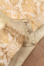 Off White Banarasi Kimkhwab Sleeveless Round Neck Padded Blouse - Luxurion World