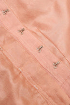 Peach Pink Pure Silk Non Padded KimKhwab Overlay Design Blouse - Luxurion World