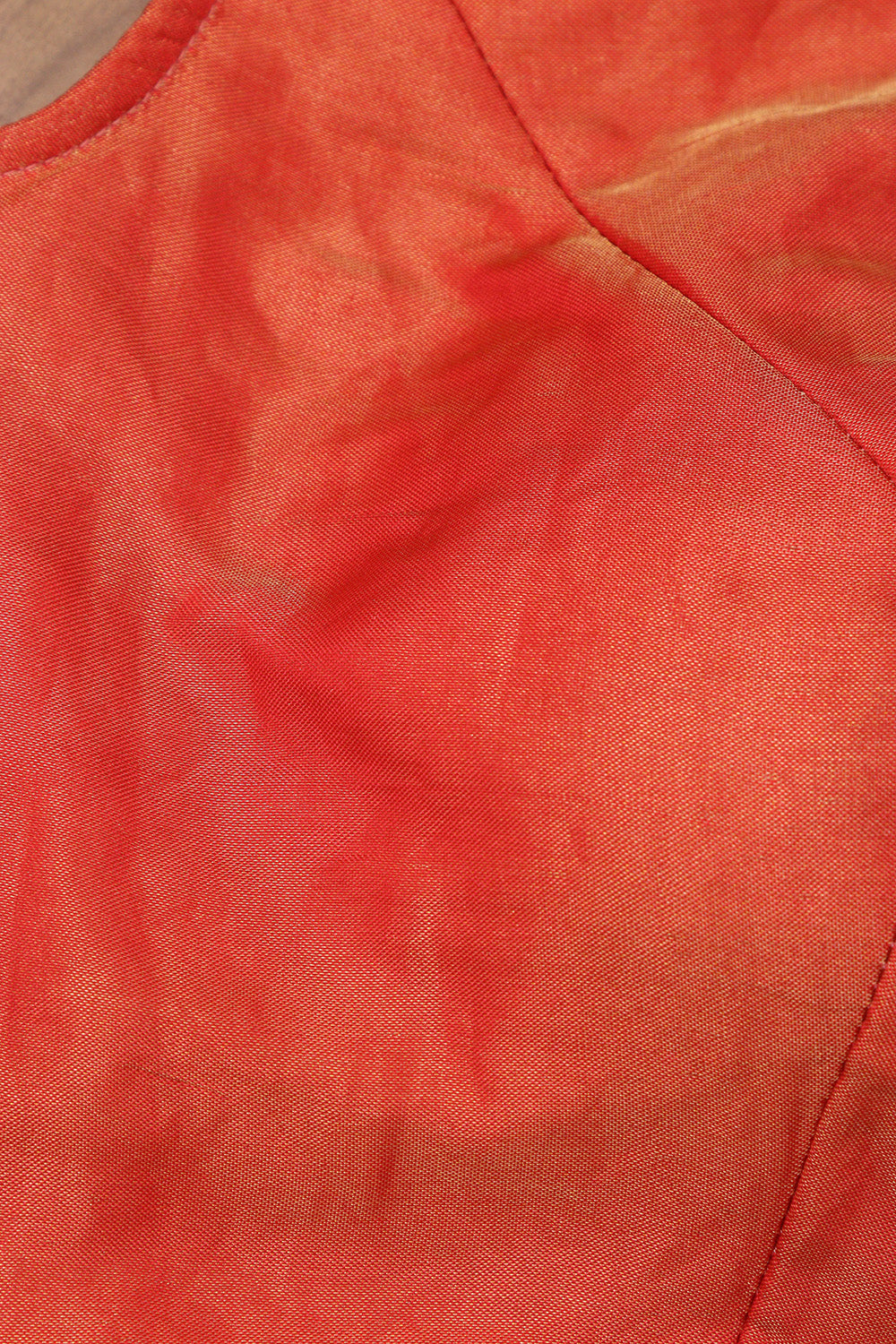 Red And Orange Shot Banarasi Tissue Silk Padded Blouse - Luxurion World