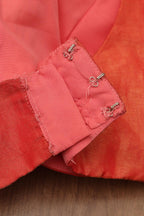 Red And Orange Shot Banarasi Tissue Silk Padded Blouse - Luxurion World