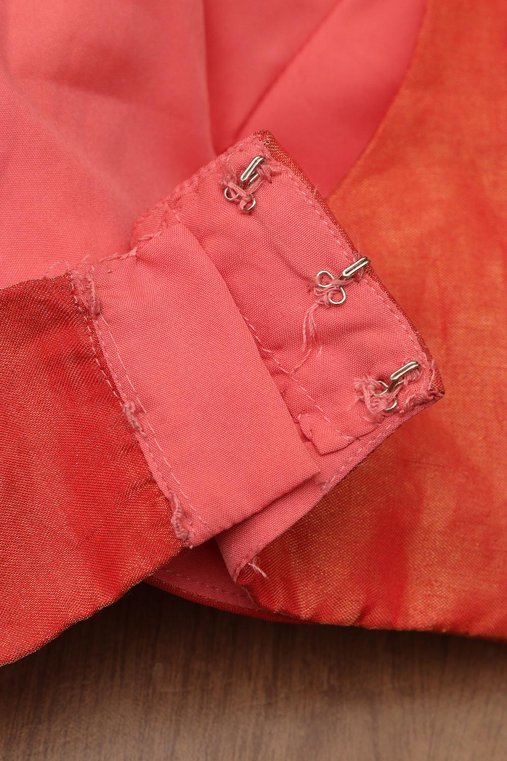 Red And Orange Shot Banarasi Tissue Silk Padded Blouse - Luxurion World