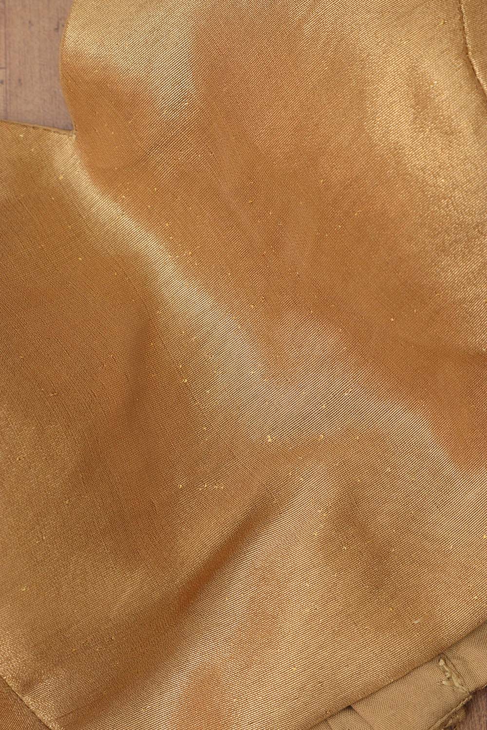 Golden Banarasi Tissue Silk Padded Blouse - Luxurion World