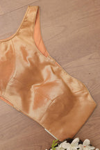 Golden Banarasi Tissue Silk Padded Blouse - Luxurion World