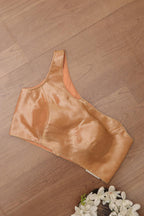 Golden Banarasi Tissue Silk Padded Blouse - Luxurion World