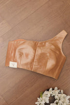 Golden Banarasi Tissue Silk Padded Blouse - Luxurion World