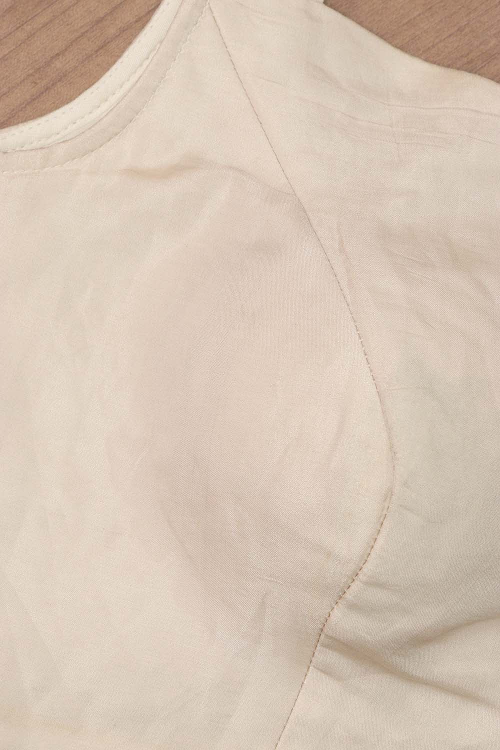 White Banarasi Tissue Silk Padded Blouse - Luxurion World