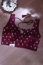 Maroon Banarasi Silk Padded Blouse - Luxurion World