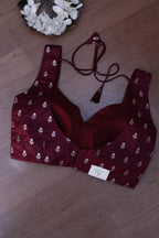 Maroon Banarasi Silk Padded Blouse - Luxurion World