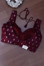 Maroon Banarasi Silk Padded Blouse - Luxurion World