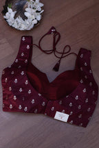 Maroon Banarasi Silk Padded Blouse - Luxurion World