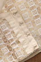 Off White Banarasi Silk Singlet Corset Padded Blouse - Luxurion World