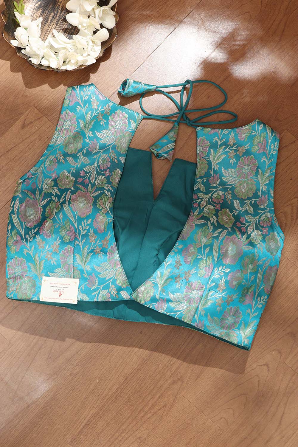 Blue Banarasi Silk Tanchui Jamawar Padded Blouse - Luxurion World