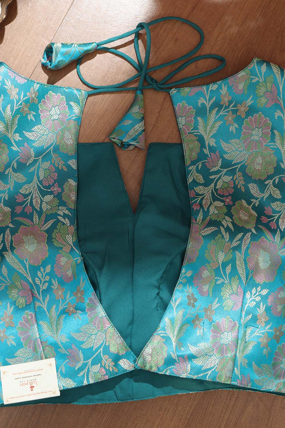 Blue Banarasi Silk Tanchui Jamawar Padded Blouse - Luxurion World