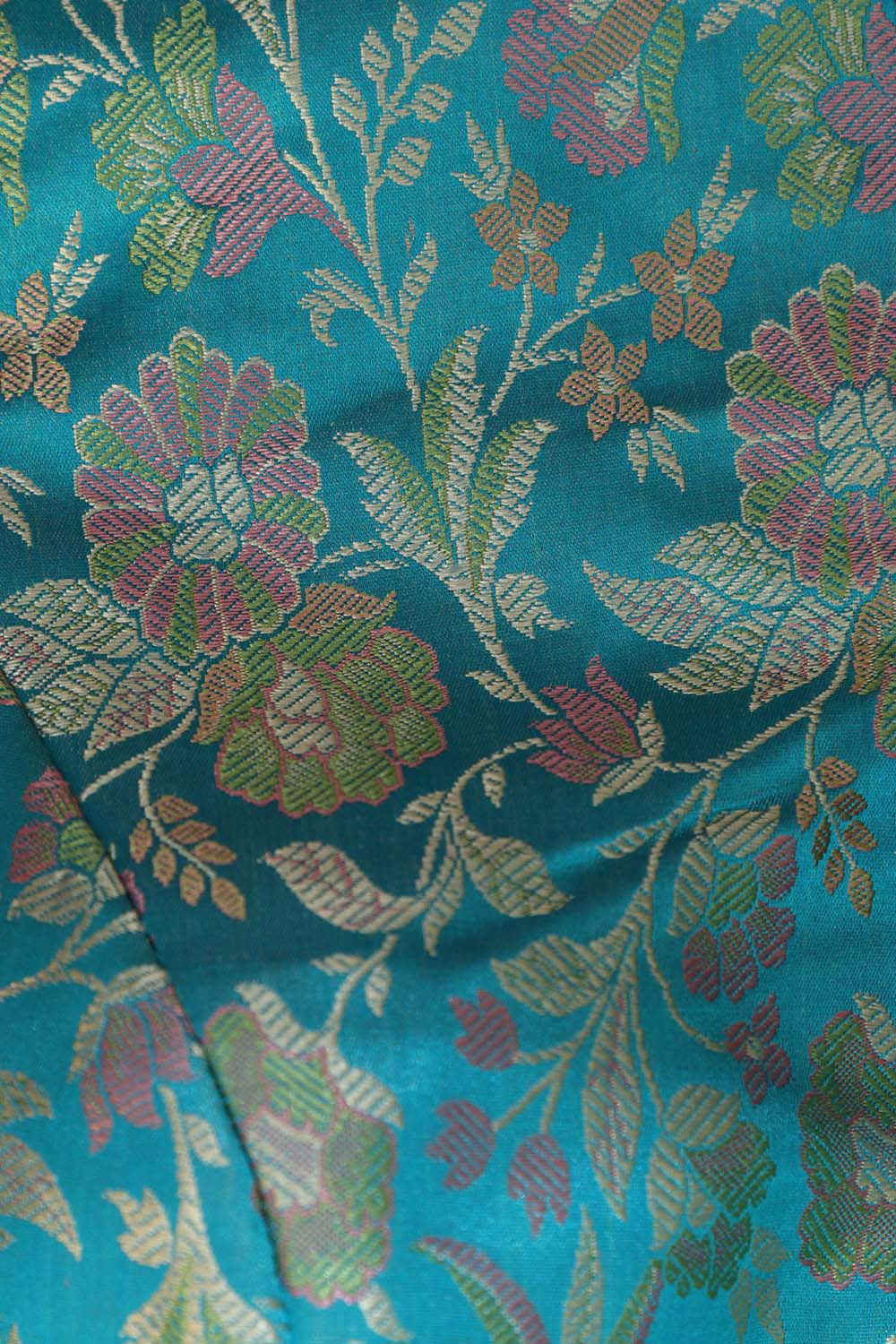 Blue Banarasi Silk Tanchui Jamawar Padded Blouse - Luxurion World