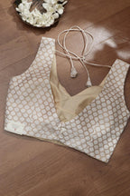 Dyeable Banarasi Silk Padded Blouse - Luxurion World