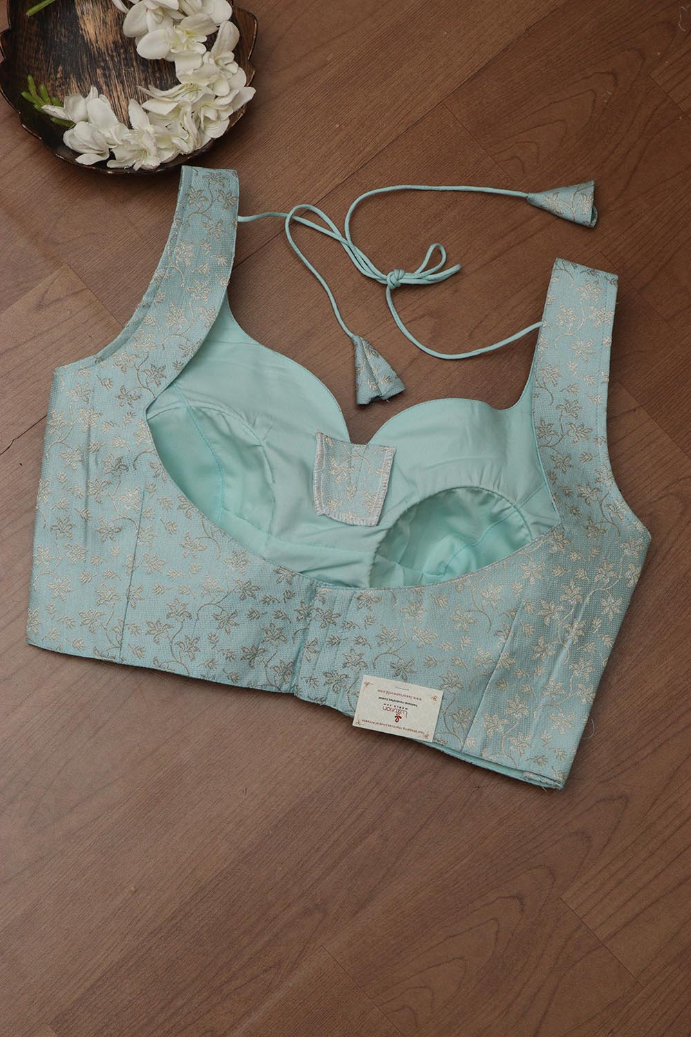 Blue Banarasi Silk Padded Blouse - Luxurion World