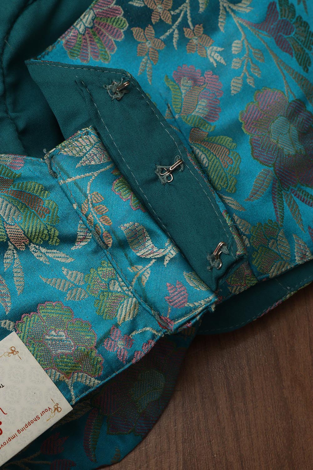 Blue Banarasi Silk Tanchui Jamawar Padded Blouse - Luxurion World