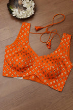 Orange Banarasi Silk Padded Blouse - Luxurion World