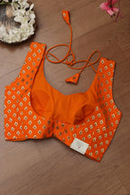 Orange Banarasi Silk Padded Blouse - Luxurion World