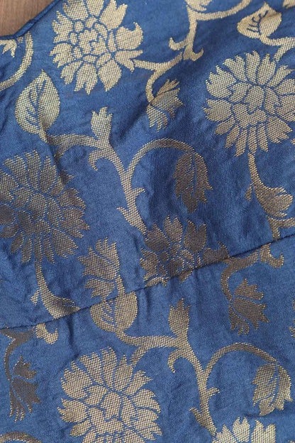 Blue Banarasi Silk Padded Blouse - Luxurion World