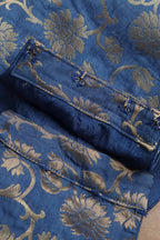 Blue Banarasi Silk Padded Blouse - Luxurion World